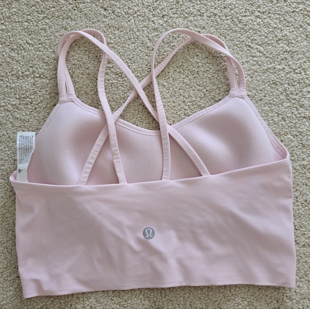 NEW Lululemon like a cloud longline bra 6 strawberry milkshake